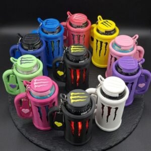 Suporte Porta-lata Monster Energy 473ml + Tampa+abridor+nome